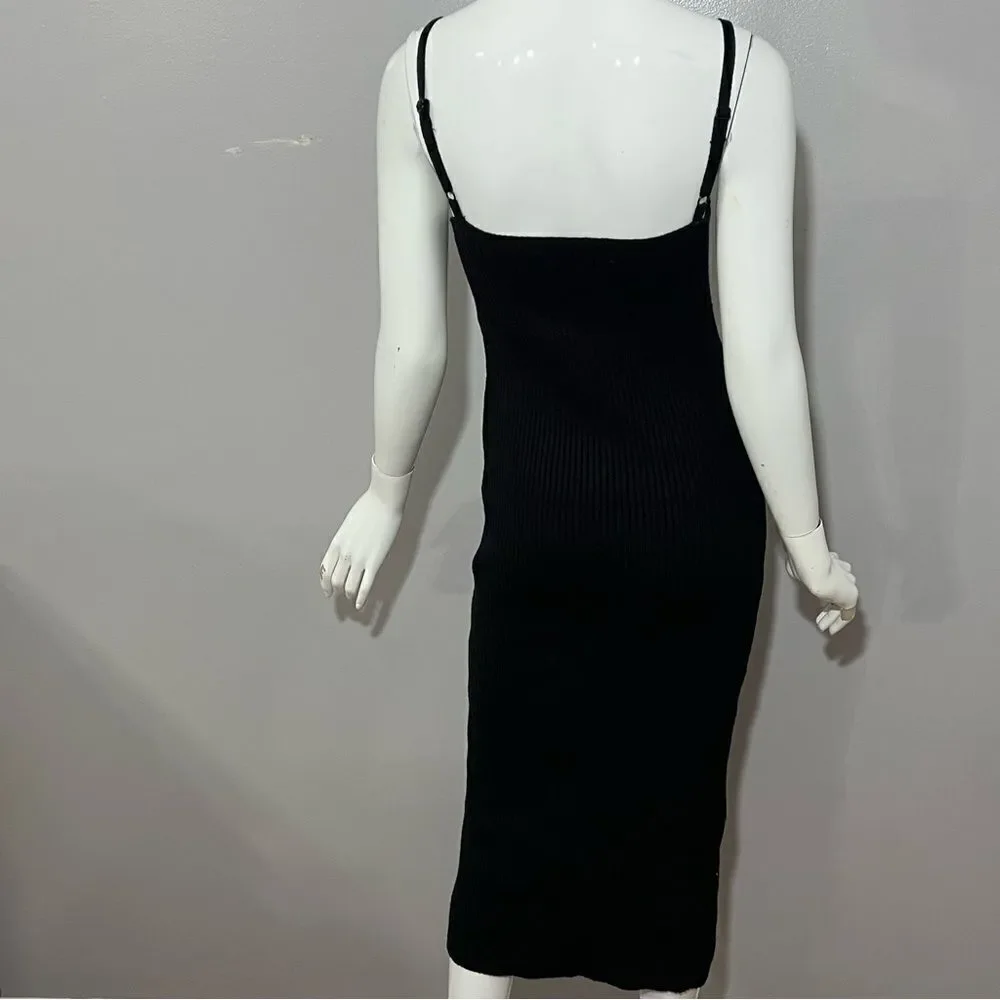 NWOT Nordstrom Astr‎ The Label Spaghetti Strap Ribbed Knit Bodycon Dress -- XL